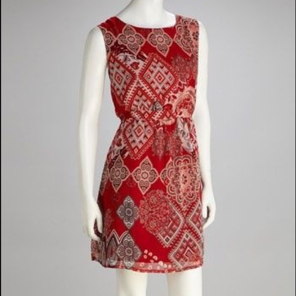 Ash & Sara Red Print Dress